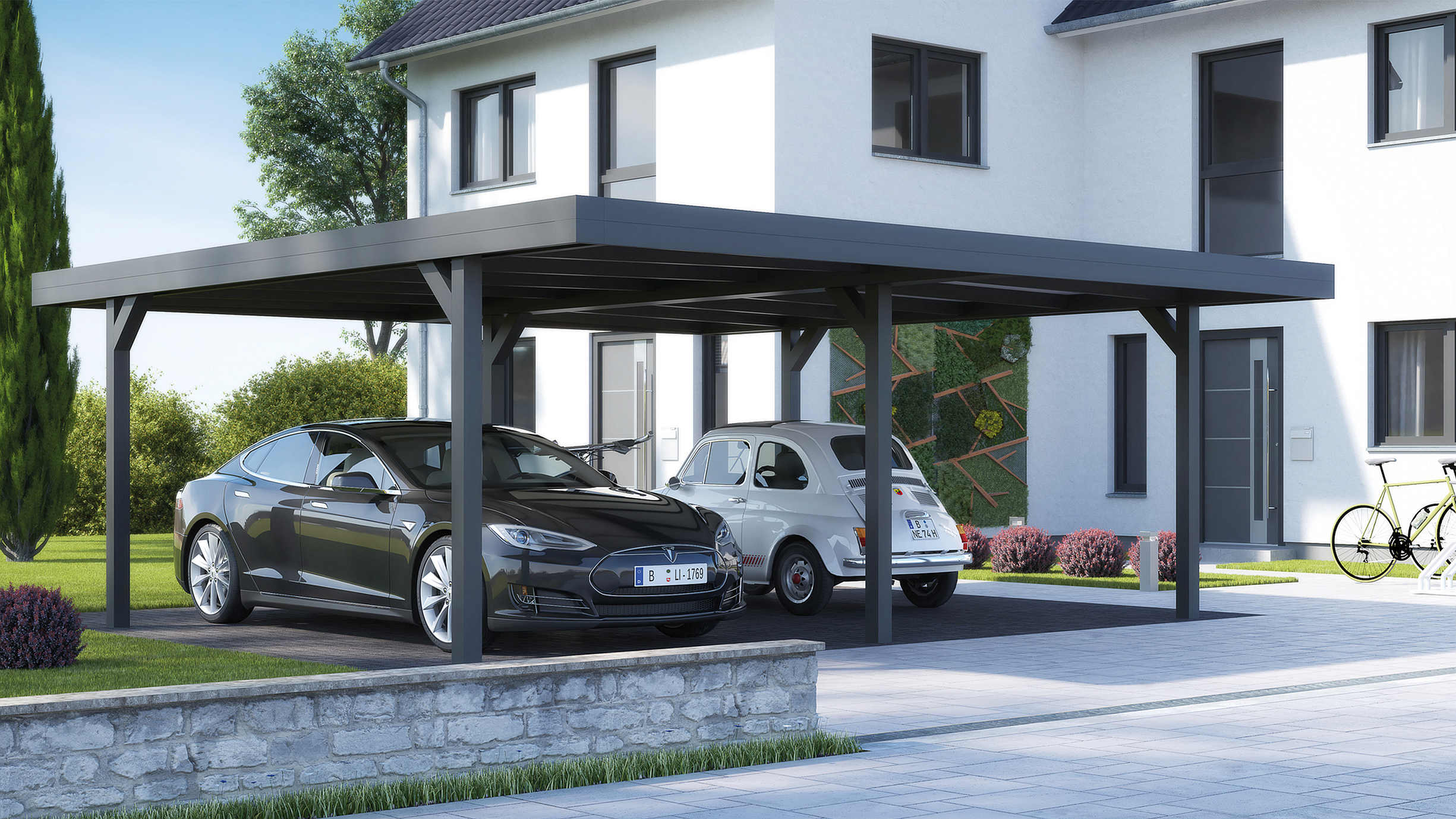 19x16 Carport-Flachdach